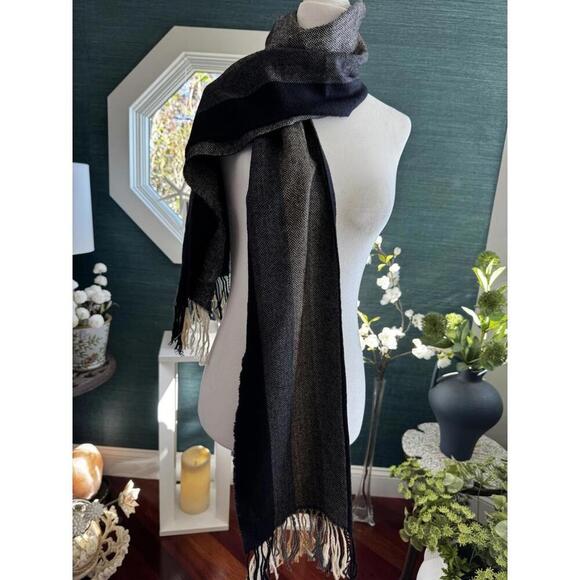 Vtg Woolmark-certified 100% Pure New wool Scarf, France, Herringbone Weave - Picture 5 of 6